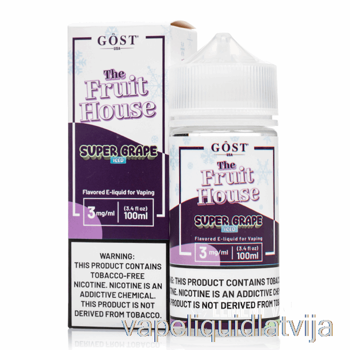 Ledus Supervīnogas - Augļu Māja - Gost Tvaiki - 100ml 0mg Vape šķidrums